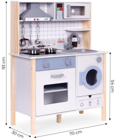 ECOTOYS multifunkcionalna drvena kuhinja za decu sa zvukovima i led svetlom TL403005