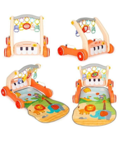 ECOTOYS Piano edukativna guralica sa podlogom za igru 2 u 1 Orange - HE0638