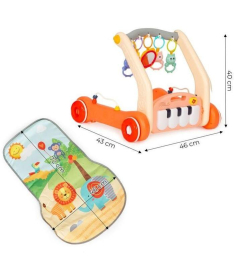 ECOTOYS Piano edukativna guralica sa podlogom za igru 2 u 1 Orange - HE0638