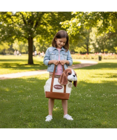 ECOTOYS plišana kuca Beogle igračka za decu torba + četka za negu HC750228