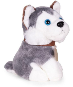 ECOTOYS plišana kuca Husky igračka za decu torba + četka za negu HC750229