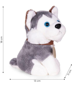 ECOTOYS plišana kuca Husky igračka za decu torba + četka za negu HC750229