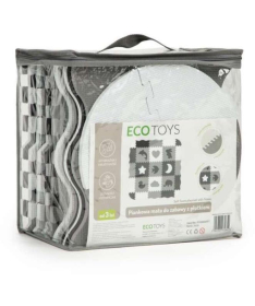 ECOTOYS puzzle eva podloga za igru sa ogradom 122x122 cm Grey&White ECOeva007