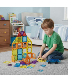 ECOTOYS set magnetnih konstruktora za decu Kuća i Auto 45 delova HC428179