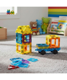 ECOTOYS set magnetnih konstruktora za decu Kuća i Auto 45 delova HC428179