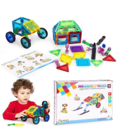 ECOTOYS set magnetnih konstruktora za decu Kuća i Auto 48 delova HC397265