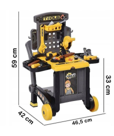 ECOTOYS sklopiva majstorska radionica za decu sa alatima 3 u 1