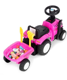 ECOTOYS traktor sa prikolicom za decu Pink