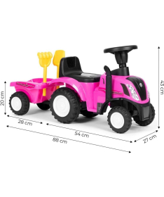 ECOTOYS traktor sa prikolicom za decu Pink