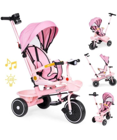 ECOTOYS tricikl sa rotirajućim sedištem i sklopivom tendom 2 u 1 Pink WQL-066-18 PINK