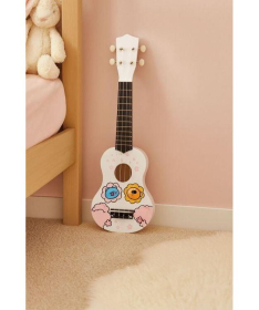 ECOTOYS ukulele drvena gitara za decu sa 4 najlonske žice i trzalicom Bela MF019G