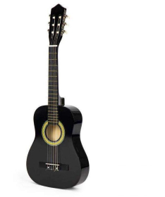 ECOTOYS velika drvena gitara za decu Black