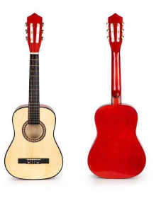 ECOTOYS velika drvena gitara za decu Red