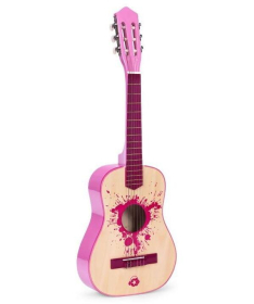 ECOTOYS velika klasična drvena gitara za decu sa 6 žica Roze HX18022-30 PINK
