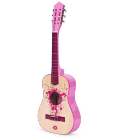 ECOTOYS velika klasična drvena gitara za decu sa 6 žica Roze HX18022-30 PINK