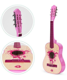 ECOTOYS velika klasična drvena gitara za decu sa 6 žica Roze HX18022-30 PINK