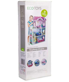 ECOTOYS XXL drvena kućica za lutke sa nameštajem igračka za decu ECO0660