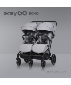 Eurocart Easy Go Echo kolica za blizance Cloudy Grey 