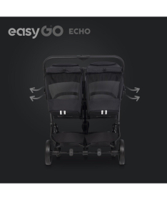 Eurocart Easy Go Echo kolica za blizance Ebony Black