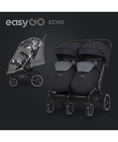 Eurocart Easy Go Echo kolica za blizance Ebony Black
