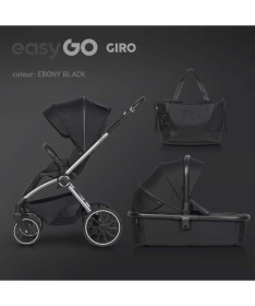 Eurocart Easy Go Giro kolica za bebe sa nosiljkom 2 u 1 Ebony Black