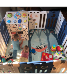 FEELKIDS sklopiva ogradica za bebe Sovica Plavo teget bela