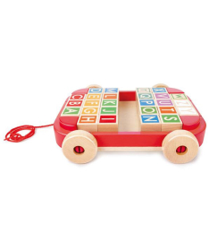Hape sorter drvene kocke igračka Pull Along Cart with Blocks E1632