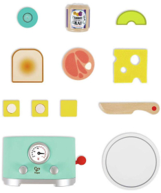 Hape toster Ding & Pop-up igračka za decu 15 delova E3215