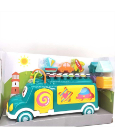 Huanger Bus ksilofon i umetaljka zeleni igračka za decu - 35654