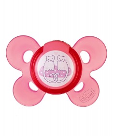 Chicco laza za bebe i decu (varalica) Comfort u kutiji roze silikon 4 meseci + 1 kom