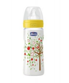 Chicco plasticna flasica za bebe wellbeing unisex 330 ml silikon 4 meseca +