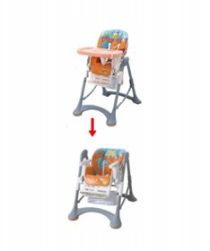 Puerri hranilica za bebe (stolica za hranjenje) Hungry narandzasta