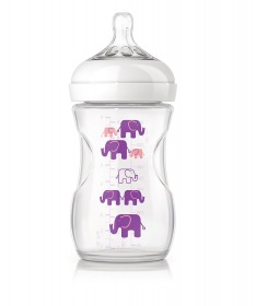 Avent flasica za bebe Natural Deco Slon roza SCF628/17 1 mesec +