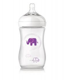 Avent flasica za bebe Natural Deco Slon roza SCF628/17 1 mesec +