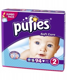 Pufies pelene za bebe i decu jumbo pack 2 Mini 3 - 6 kg 