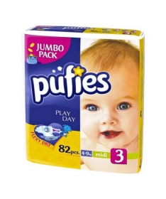 Pufies pelene za bebe i decu jumbo pack 3 Midi 4 - 9 kg 