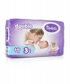 Violeta pelene za bebe i decu jumbo 3 midi 4 - 9 kg 66 kom