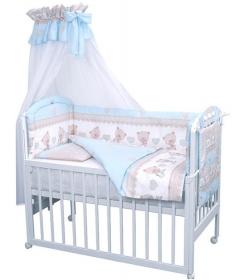 Textil komplet posteljine za bebe meda - Plavi