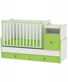 Lorelli Bertoni TREND PLUS krevetac za bebe 5u1 White green