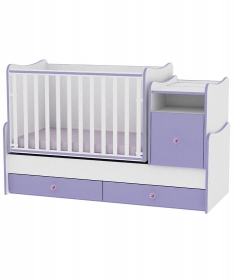 Lorelli Bertoni TREND PLUS krevetac za bebe 5u1 Trend Plus White violet