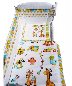 Textil komplet posteljine za bebe Happy Animals