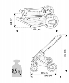 Bexa kolica za bebe Cube Amo kolica za bebe Baby Blue set 2u1