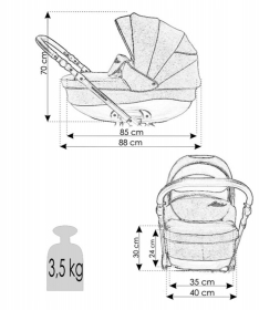 Bexa kolica za bebe Cube Amo kolica za bebe Baby Blue set 2u1