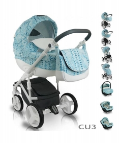 Bexa kolica za bebe Cube Amo kolica za bebe Baby Blue set 3u1