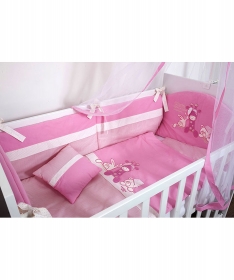 Tri Drugara komplet posteljina za krevetac za bebe roza