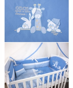 Tri Drugara komplet posteljina za krevetac za bebe plava