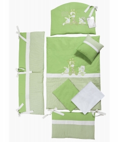 Tri Drugara komplet posteljina za krevetac za bebe zelena