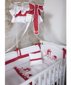 Tri Drugara komplet posteljina za krevetac za bebe crvena