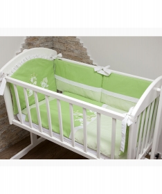 Tri Drugara posteljina za kolevku za bebe zelena