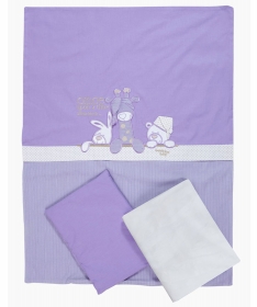 Tri Drugara posteljina za krevetac za bebe lila